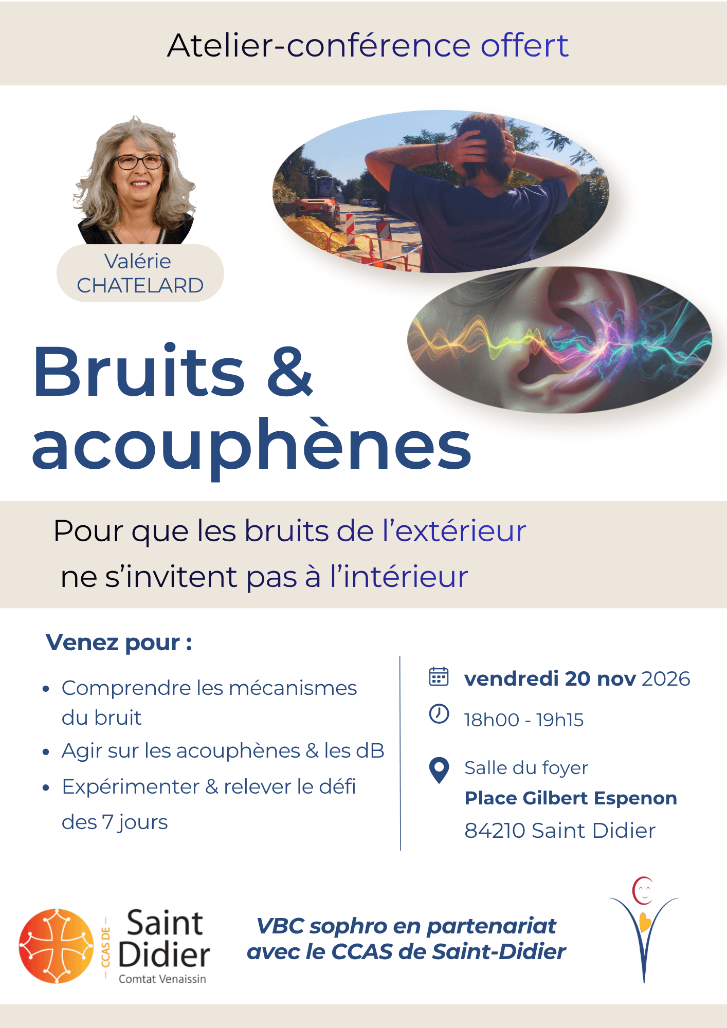 Atelier bruits et acouphènes Saint Didier